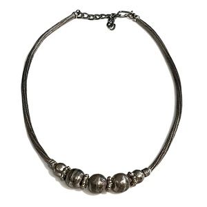 ⌛️⌛️Vintage Bali Sterling Silver
Wheat/Foxtail Chain & Silver Beaded
Necklace